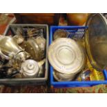 Two boxes of assorted Silver plate