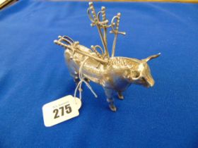 A HM Silver fighting novelty Bull