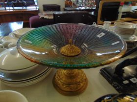 A coloured glass table centre piece