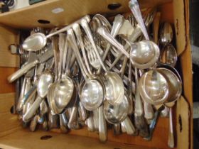 A qty of assorted Silver plated flatware