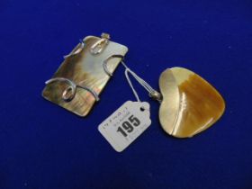 Two large Silver mounted mother of pearl pendants