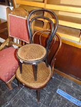 A Bentwood nursing chair and child's chair