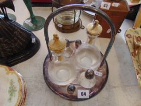 A silver plate Cruet set