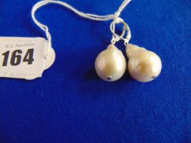 Pair of Baroque South Sea Pearl earrings