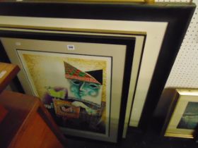 Four framed and glazed modern prints