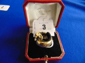 A Cartier 18ct Gold Panther expandable ring with box