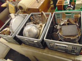 Three boxes of assorted Silver plate