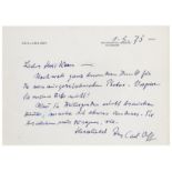 Orff, Carl. Eigenhändiger Brief mit