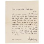 Zweig, Stefan. Eigenhändiger Brief mit