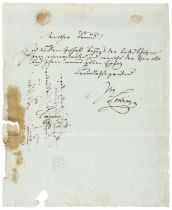 Lortzing, Albert. Eigenhändiger Brief