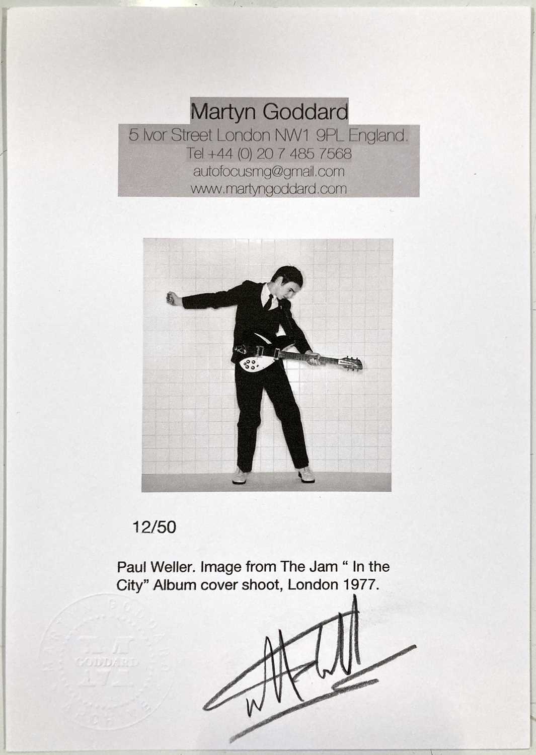THE JAM - LIMITED EDITION SIGNED PHOTO PRINT BY MARTYN GODDARD. - Image 4 of 4