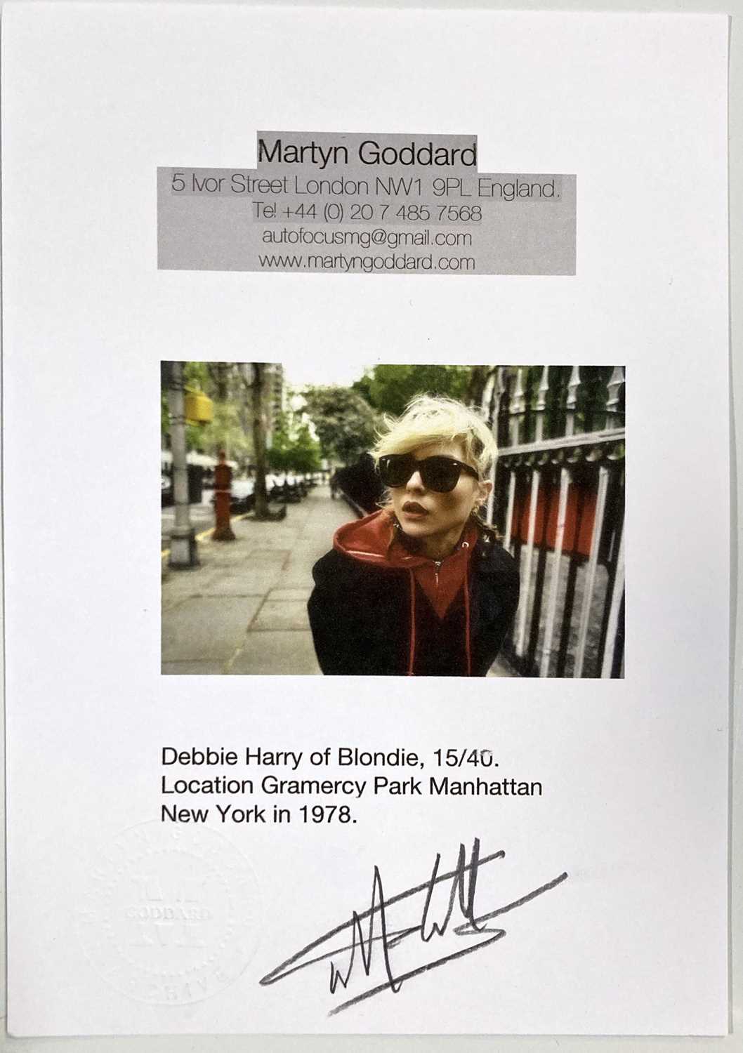 MARTYN GODDARD - BLONDIE / DEBBIE HARRY, LIMITED EDITION PRINT. - Image 4 of 4