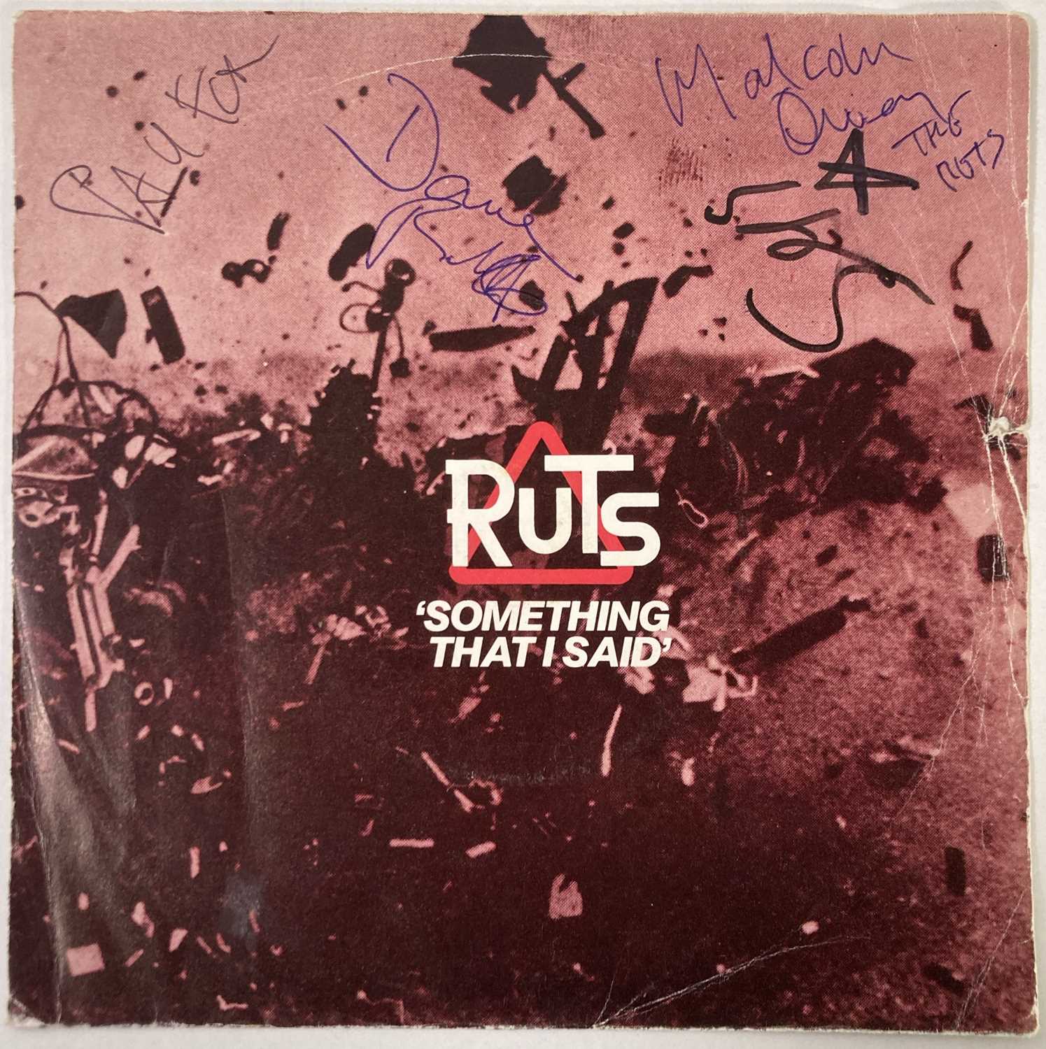 THE RUTS - FULLY SIGNED 7" SINGLE.