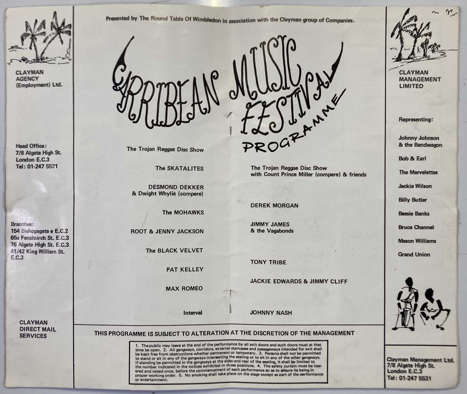 1969 1ST CARIBBEAN MUSIC FESTIVAL PROGRAMME - SIGNED BY JACKIE EDWARDS / MAX ROMEO AND MORE. - Image 4 of 8