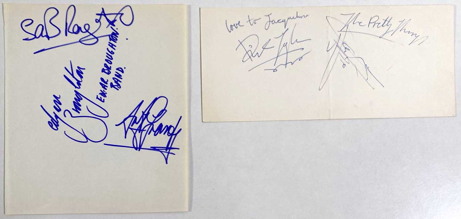 EDGAR BROUGHTON BAND - THE PRETTY THINGS - SIGNED PAGES.