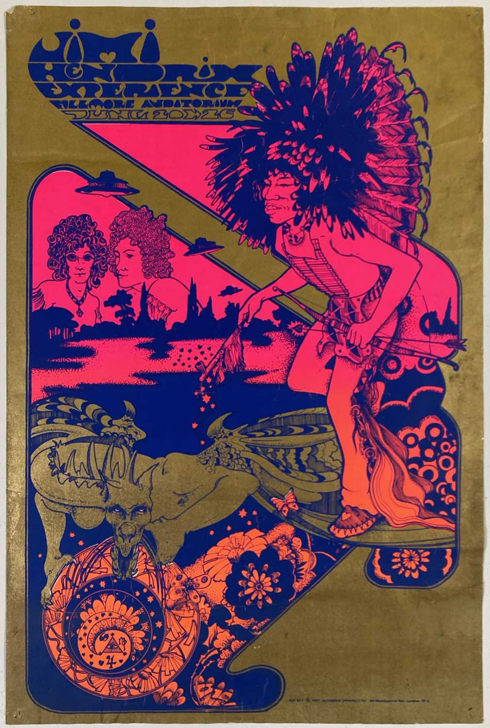 JIMI HENDRIX - ORIGINAL OSIRIS FILLMORE POSTER.