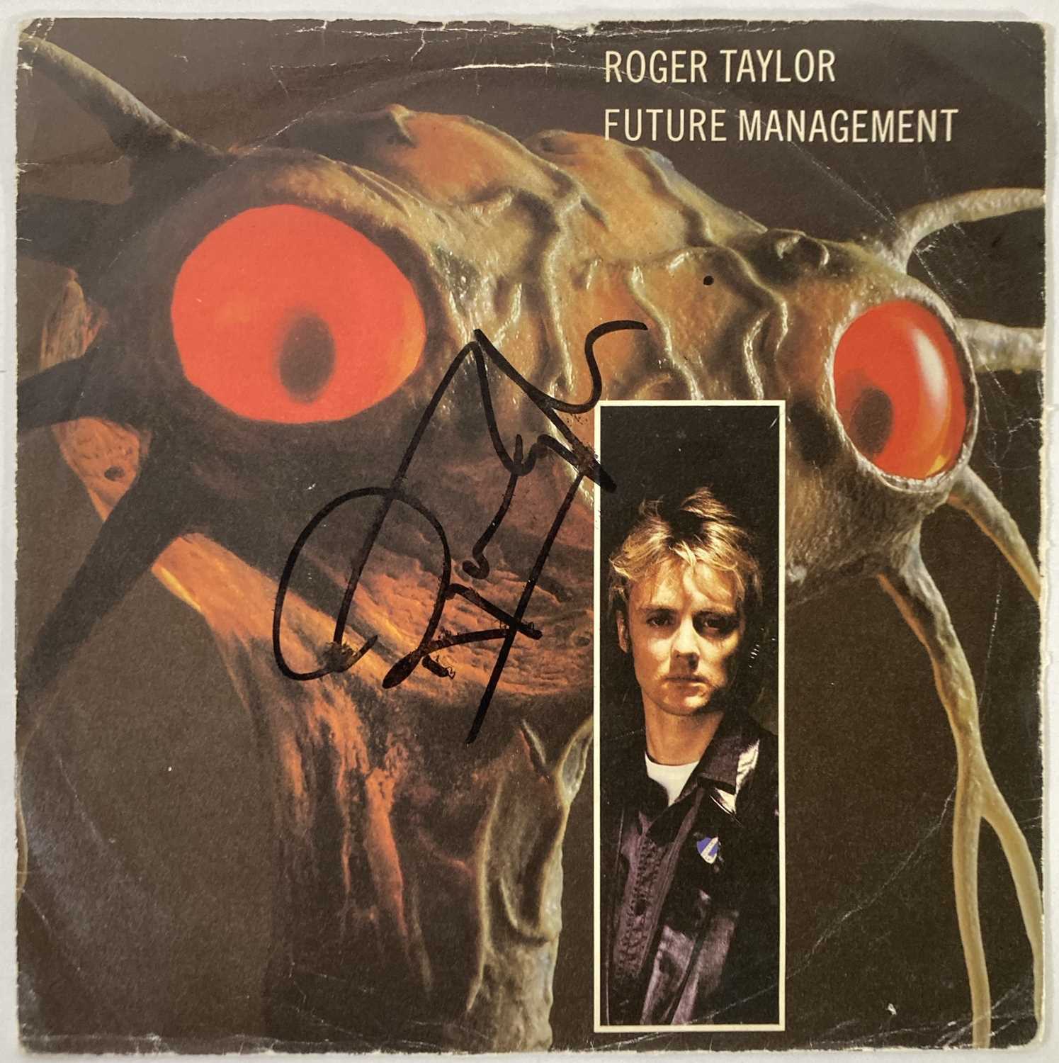 QUEEN INTEREST - ROGER TAYLOR SIGNED 7" SLEEVE.