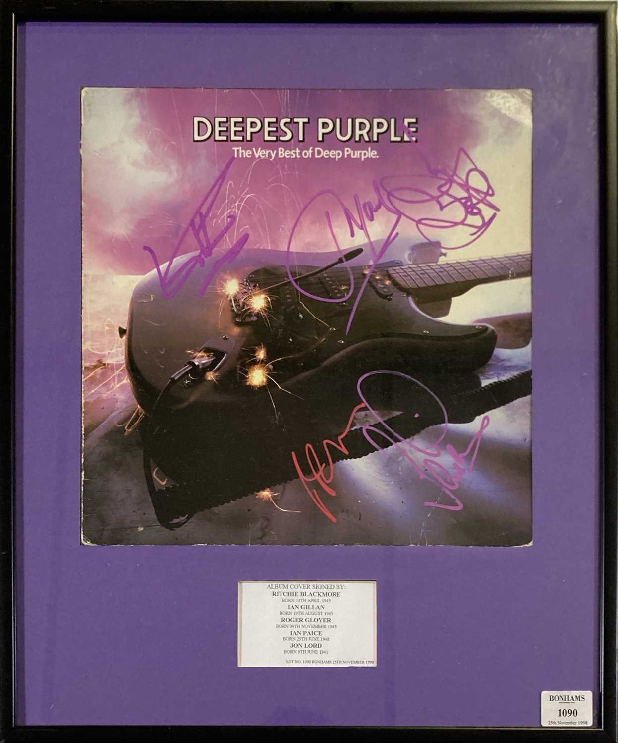 DEEP PURPLE - A FULLY SIGNED LP INC BLACKMORE.