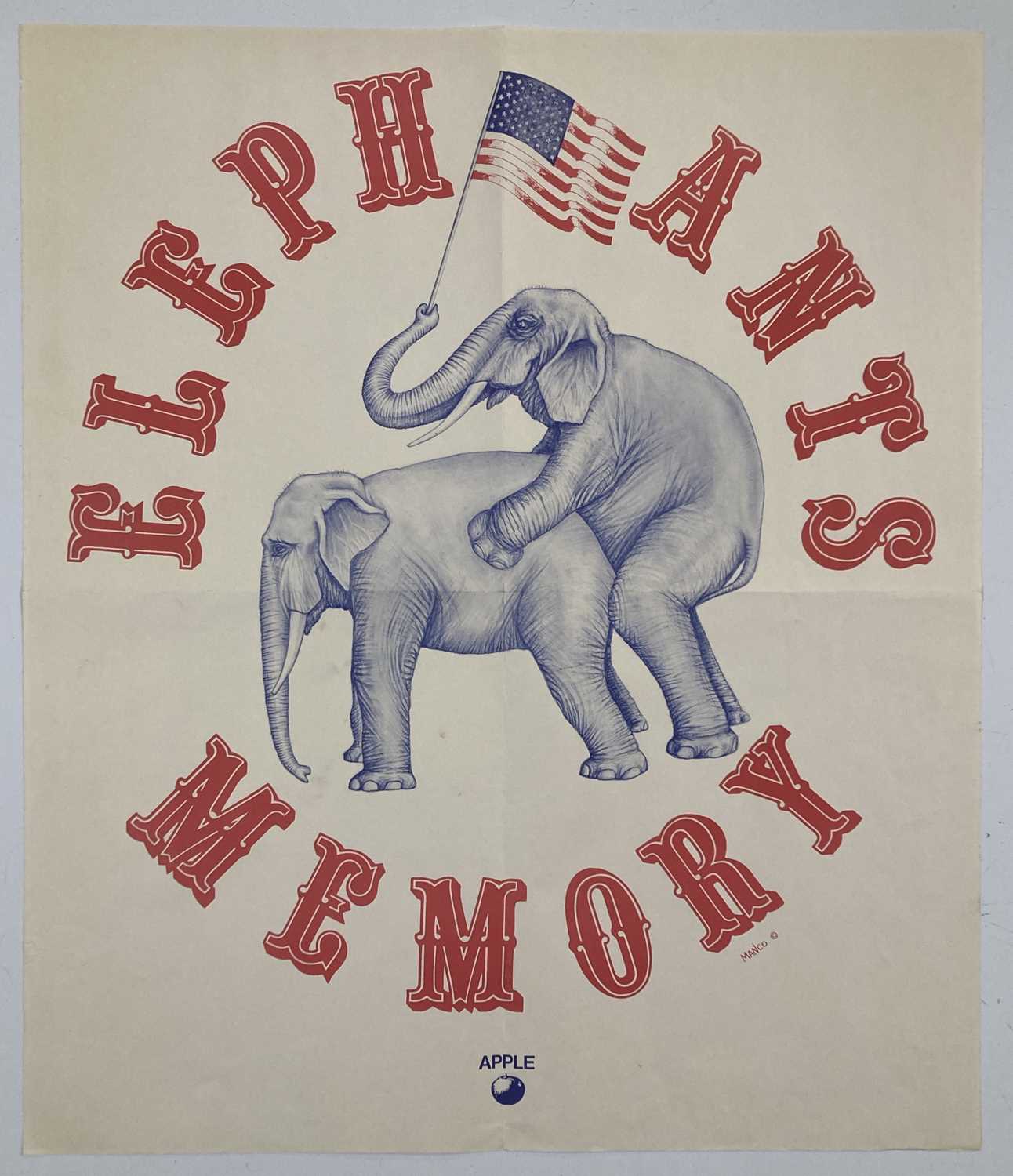 THE BEATLES - LENNON INTEREST - ELEPHANT'S MEMORY ORIGINAL PROMO POSTER.