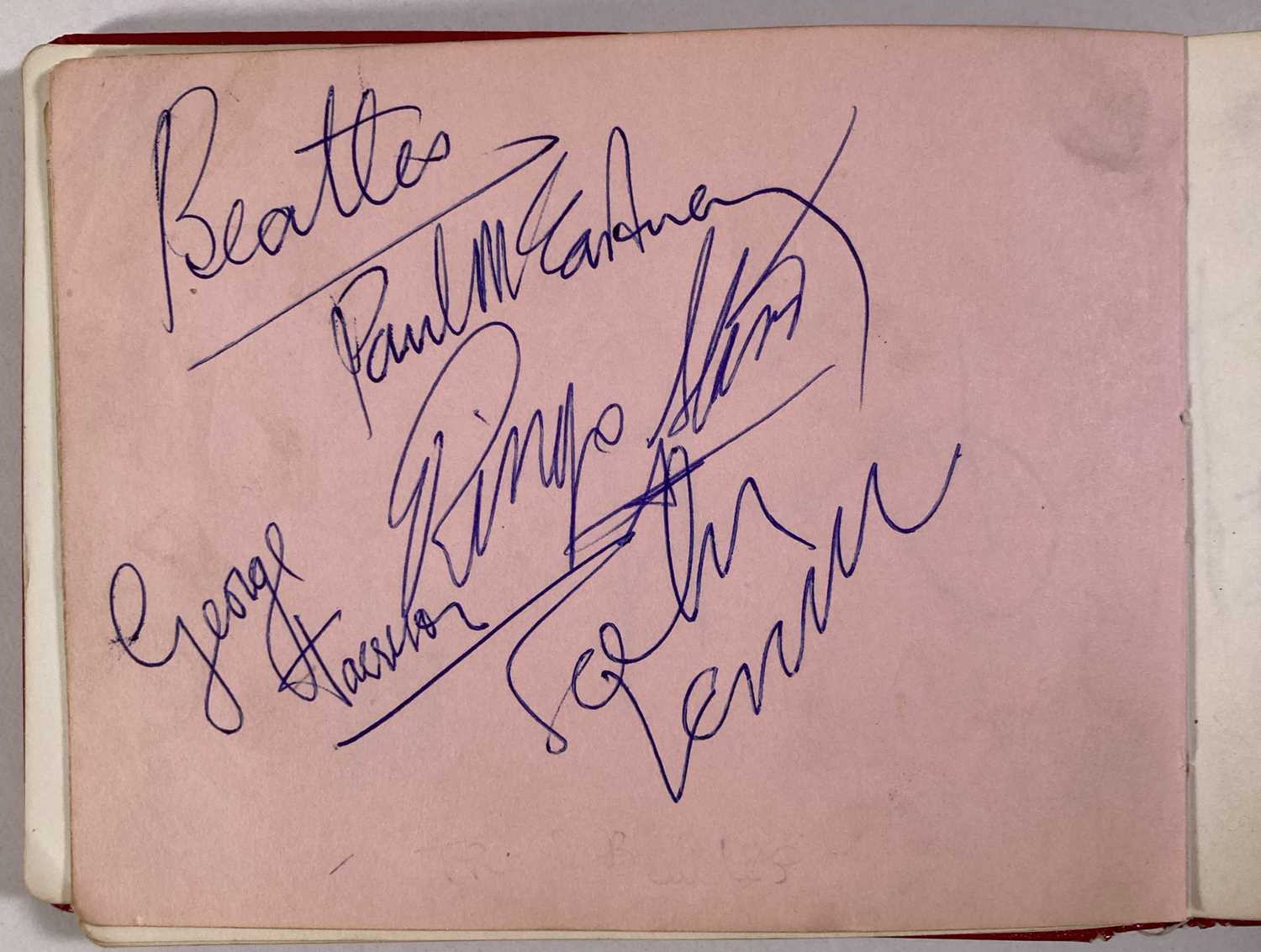 AUTOGRAPH BOOK WITH SIGNATURES FROM THE BEATLES / ROY ORBISON / CILLA BLACK AND MORE.