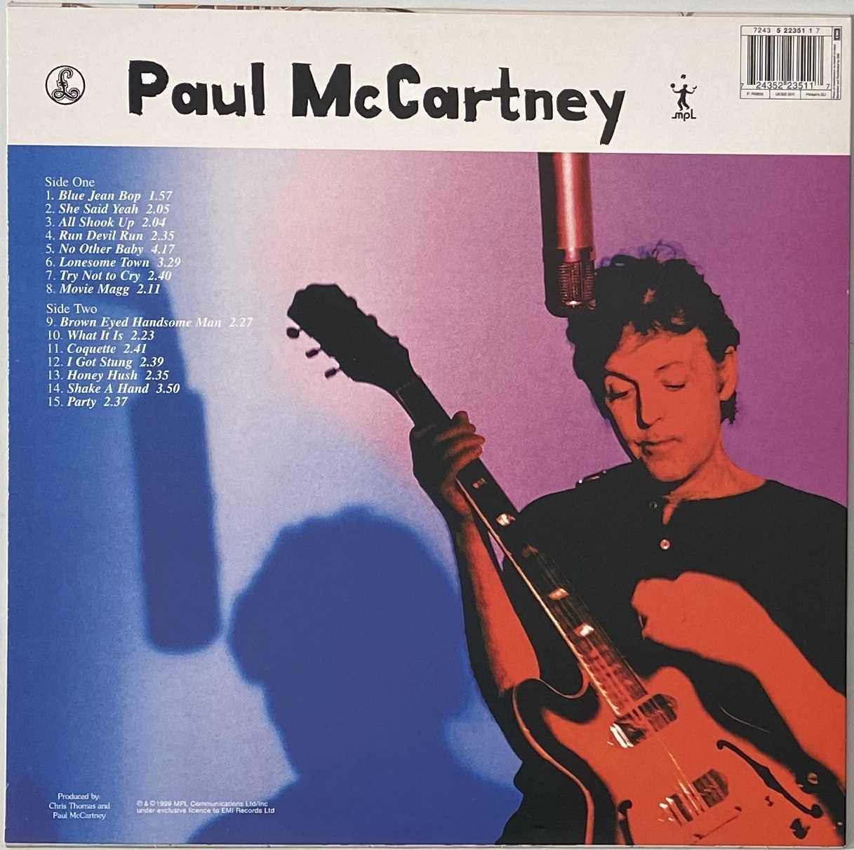 PAUL MCCARTNEY - RUN DEVIL RUN LP (522 3511). - Image 3 of 5