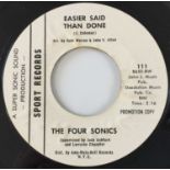THE FOUR SONICS - EASIER SAID THAN DONE 7" (US PROMO - SPORT RECORDS 111)