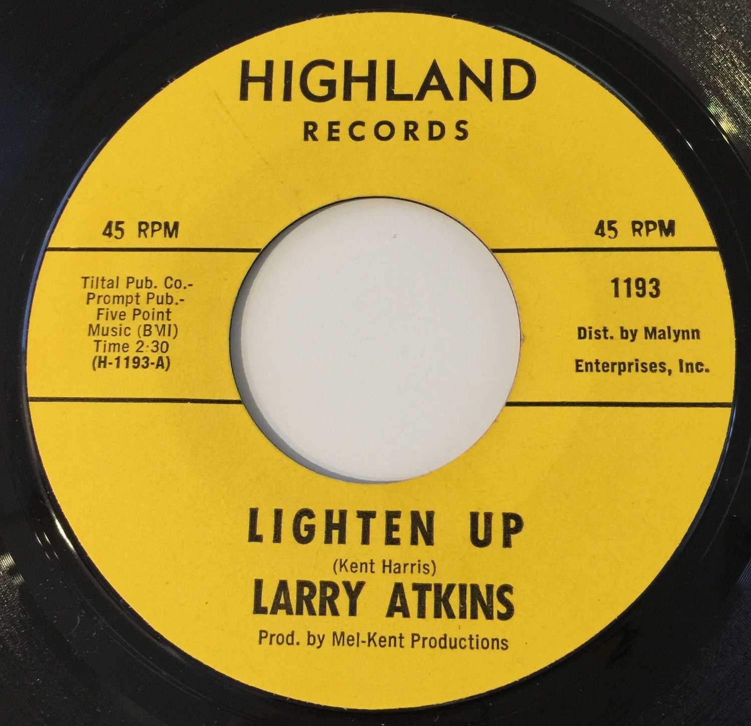 LARRY ATKINS - LIGHTEN UP 7" (HIGHLAND RECORDS 1193)