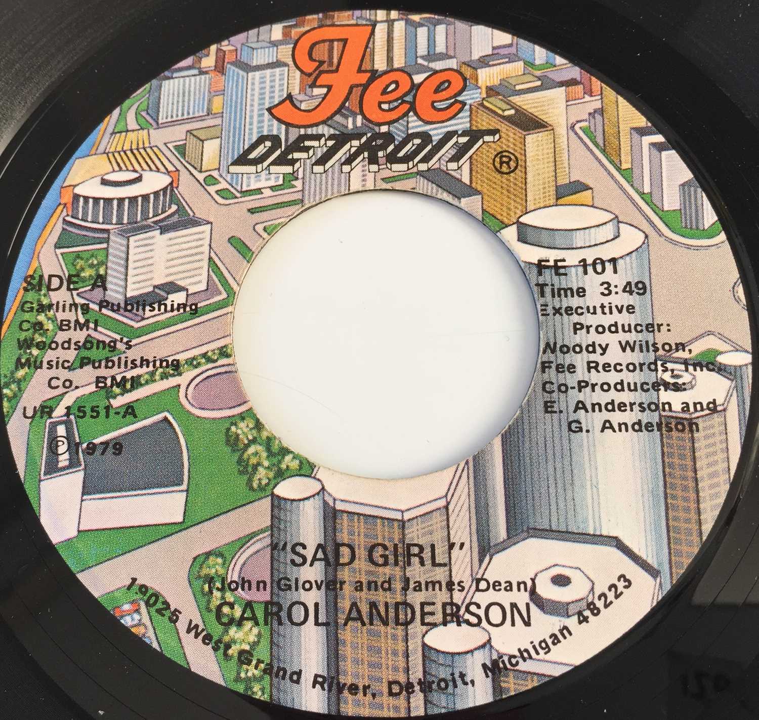 CAROL ANDERSON - SAD GIRL/ I'LL GET OFF AT THE NEXT STOP 7" (US SOUL - FEE DETROIT FE101)