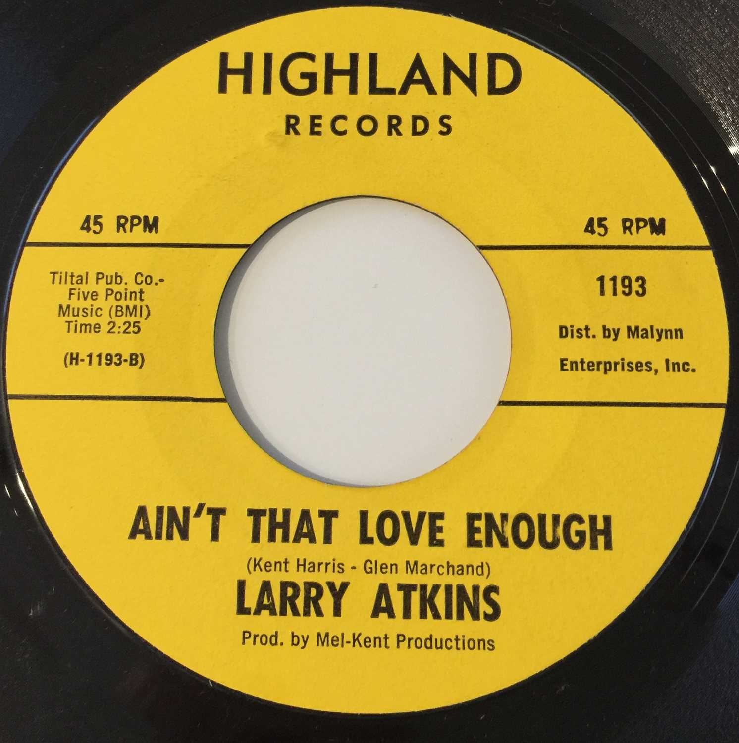 LARRY ATKINS - LIGHTEN UP 7" (HIGHLAND RECORDS 1193) - Image 2 of 2