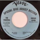 THE CHANTELS - INDIAN GIVER/ IT'S JUST ME 7" (US PROMO - VERVE VK-10435)