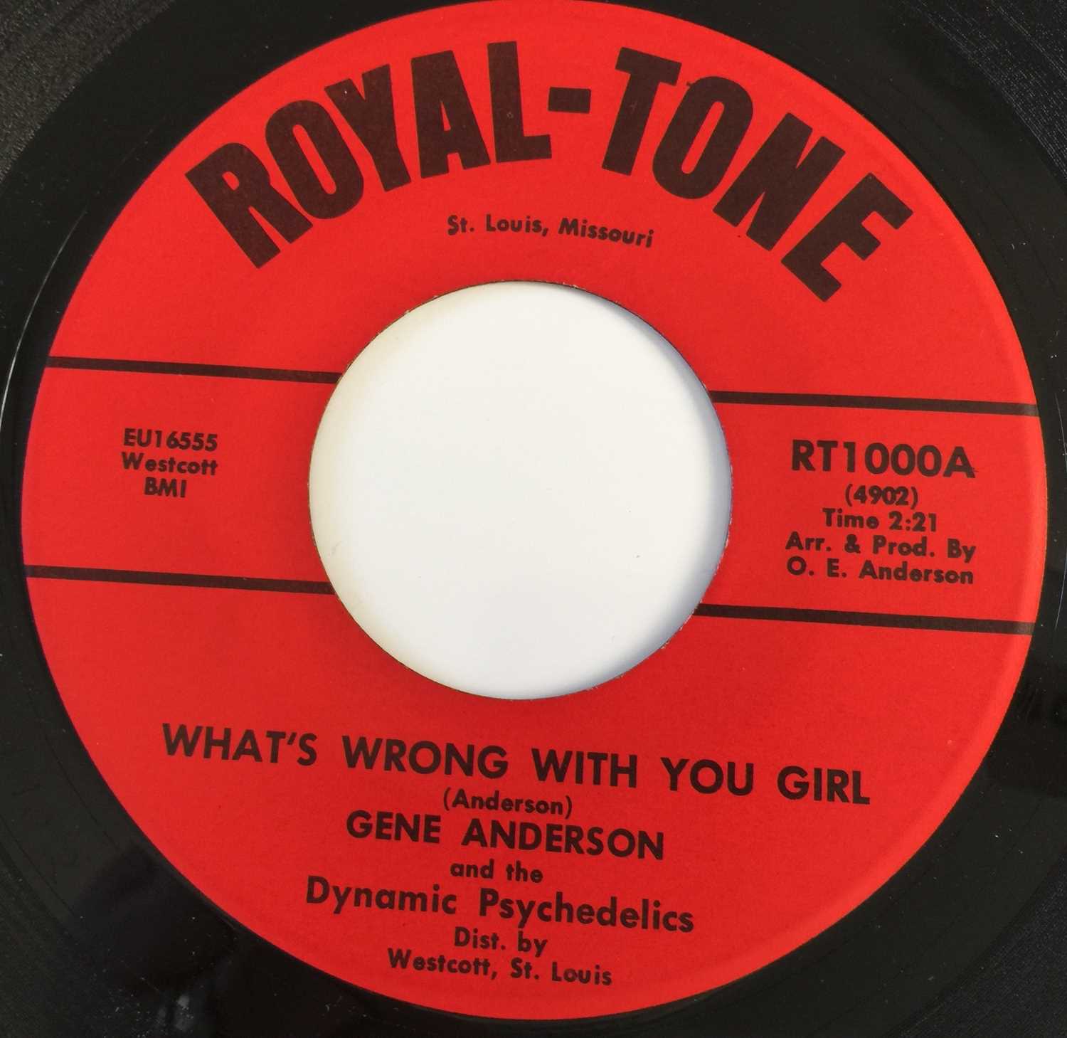 GENE ANDERSON - BABY I DIG YOU/ WHAT'S WRONG WITH YOU GIRL 7" (US NORTHERN - ROYAL-TONE RT1000) - Image 2 of 2