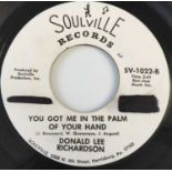 DONALD LEE RICHARDSON - YOU GOT ME IN THE PALM OF YOUR HAND 7" (US PROMO - SOULVILLE RECORDS)