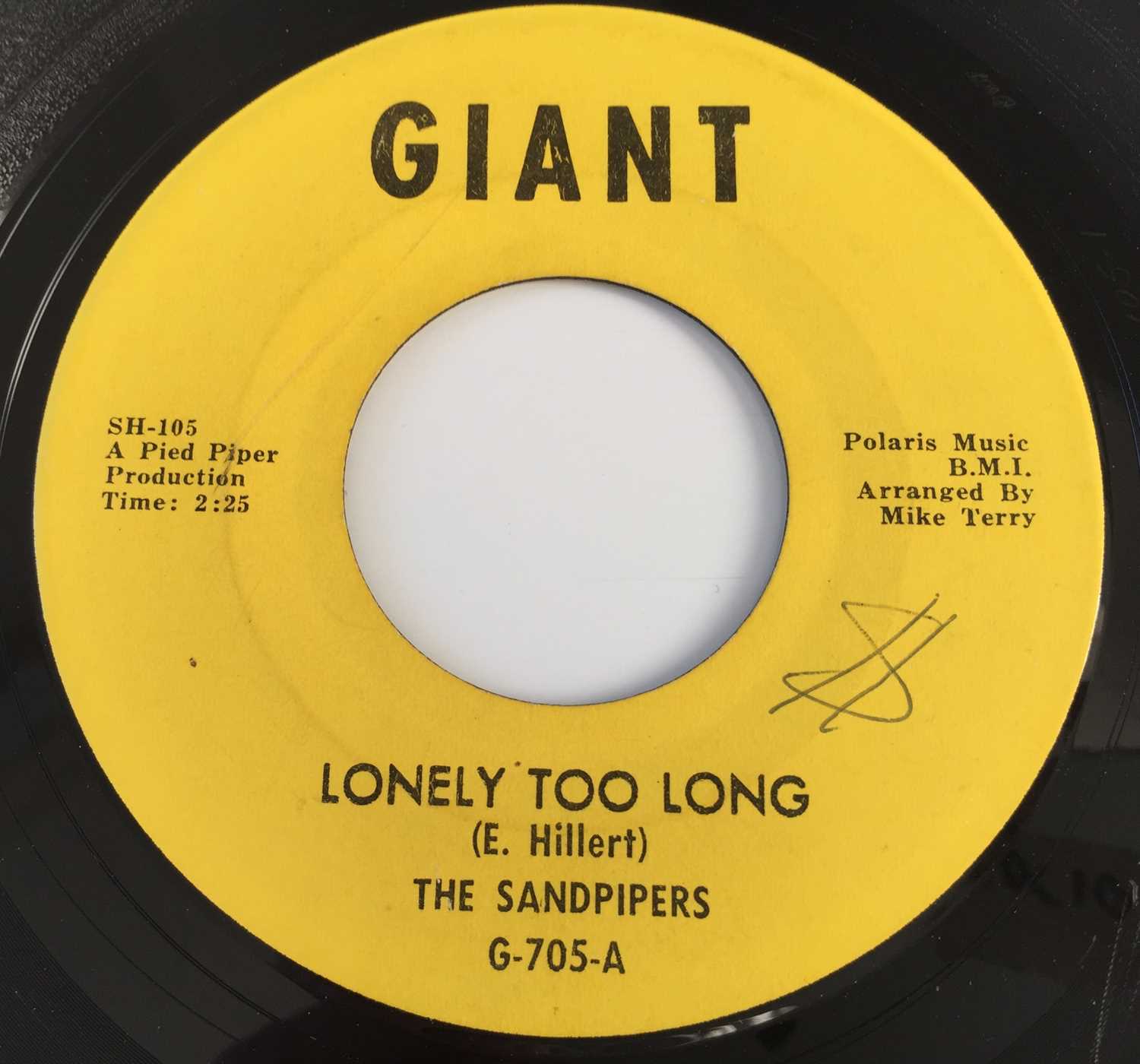 THE SANDPIPERS - I REALLY LOVE YOU/ LONELY TOO YOUNG 7" (US NORTHERN - GIANT G-705) - Image 2 of 2