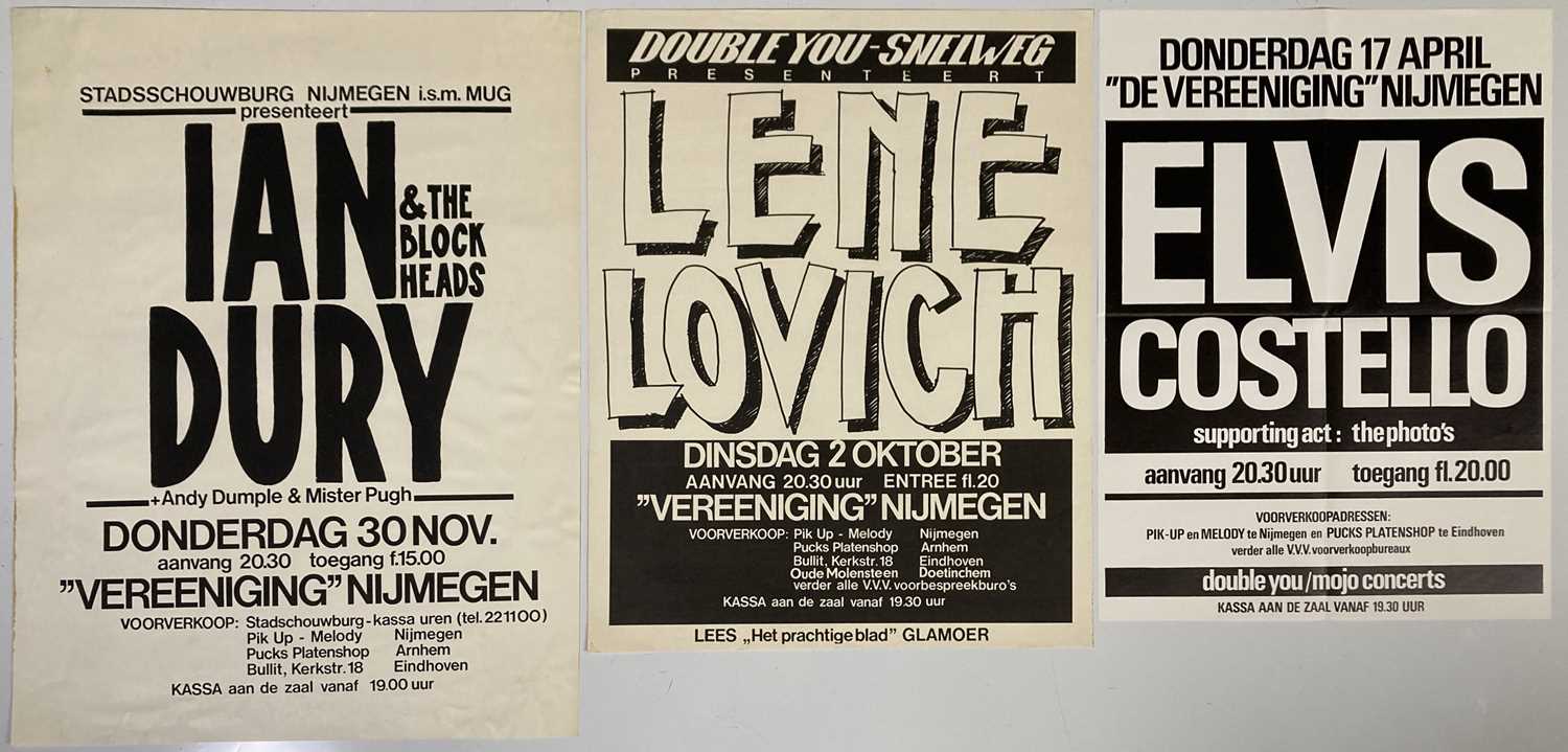 1970S/80S CONCERT POSTERS - ELVIS COSTELLO / LENE LOVICH / IAN DURY.