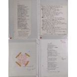 HERMAN BROOD - TYPED AND HANDWRITTEN LYRICS.