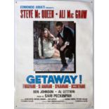 GETAWAY! (1972) STEVE MCQUEEN - TWO-SHEET ITALIAN FILM POSTER.