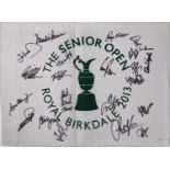 GOLF MEMORABILIA - 2013 MULTI SIGNED SENIOR OPEN PIN FLAG.