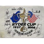 GOLF MEMORABILIA - 2006 RYDER CUP FLAG SIGNED BY UK AND IRISH TEAM.