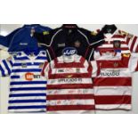 RUGBY INTEREST - WIGAN WARRIORS - COLLECTION OF SHIRTS - ONE FULLY SIGNED.