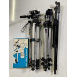 CAMERA EQUIPMENT - TRIPODS INC MANFROTTO / BILORA / SLIK.