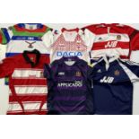 RUGBY INTEREST/WIGAN WARRIORS- SIX RUGBY SHIRTS.