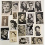 20TH C FEMALE STARS OF STAGE AND SCREEN - POSTCARDS, SOME SIGNED.