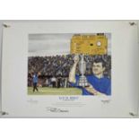 GOLF MEMORABILIA - 1999 OPEN PAUL LAWRIE SIGNED PRINT.