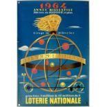 VINTAGE FRENCH LOTERIE NATIONALE POSTER - ART BY LESOURT.