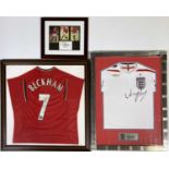 FOOTBALL MEMORABILIA - DAVID BECKHAM/WAYNE ROONEY SIGNED.