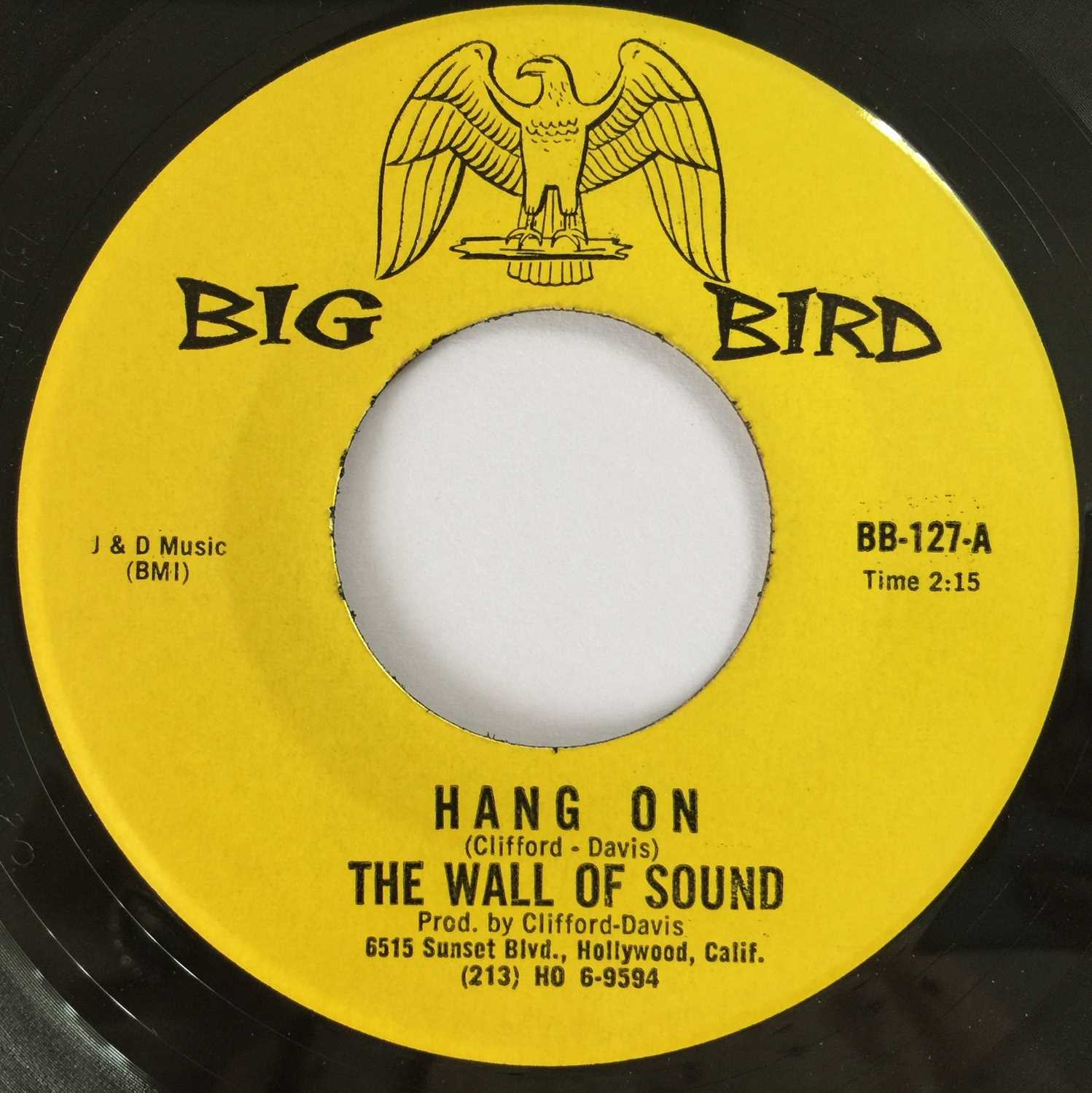 THE WALL OF SOUND - HANG ON 7" (ORIGINAL US COPY - BIG BIRD BB-127)