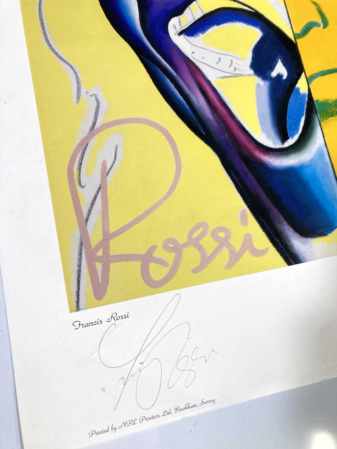 STATUS QUO INTEREST - A DAVID OXTOBY PRINT SIGNED BY FRANCIS ROSSI. - Image 2 of 4