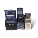 EIGHT GUITAR AMPLIFIERS - MARSHALL / VOX / HIWATT / DANELECTRO.