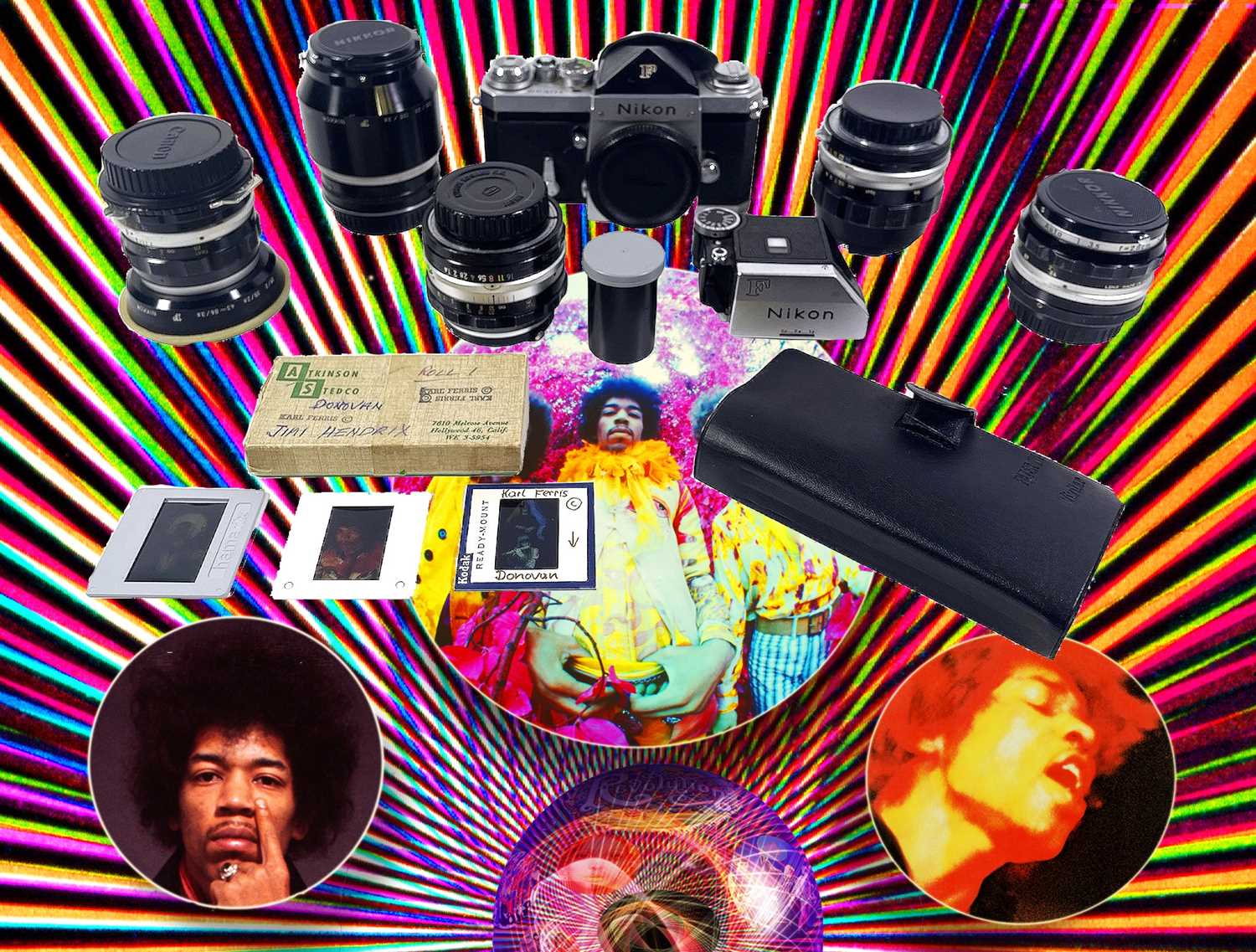 JIMI HENDRIX - THE NIKON CAMERA KIT USED TO SHOOT THE PSYCHEDELIC LP COVERS FOR 'ARE YOU EXPERIENCED