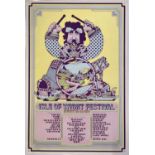 HENDRIX / DOORS / THE WHO - AN ORIGINAL 1970 ISLE OF WIGHT FESTIVAL POSTER.